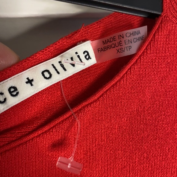 Alice + Olivia Red Tie Back Knitted Top - Picture 10 of 10